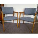 Pair of restored Danish oak carvers Villa Nova Fabric